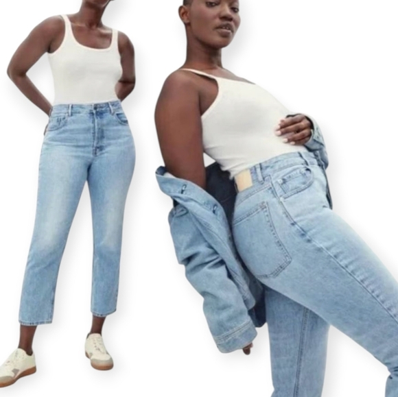 Everlane Denim - Everlane The Curvy '90s Cheeky Straight Leg Jeans Ankle Crop Plus Size 32